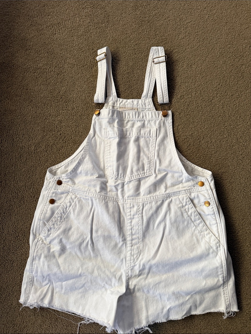 Universal Thread White Denim Short Overalls